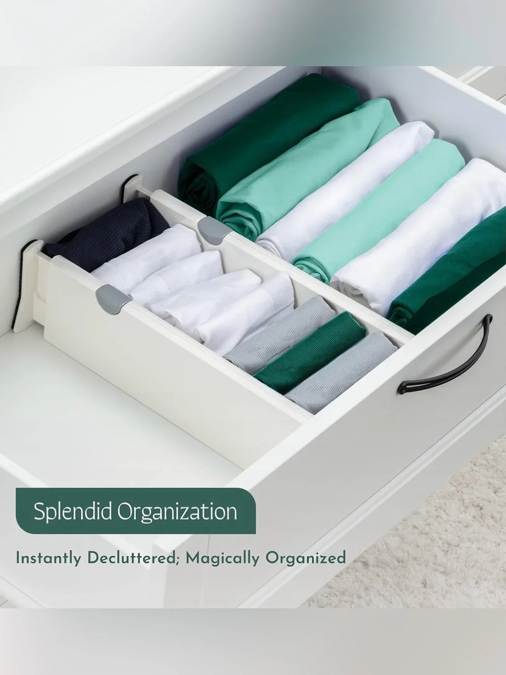 Pack of 5 Adjustable Tall Drawer Dividers Extendable 15”-21” Home Organization